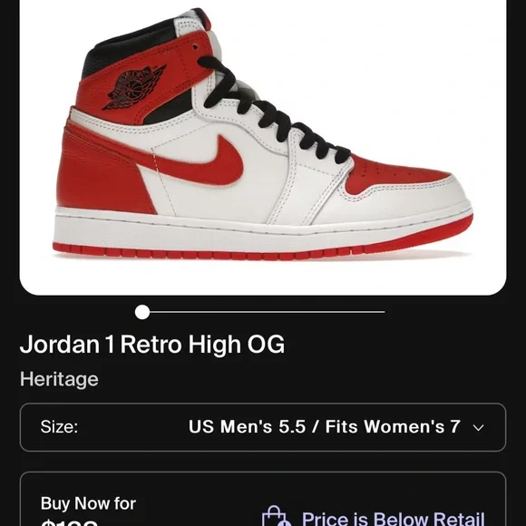AIR JORDAN 1 RETRO HIGH OG HERITAGE - Picture 7 of 7